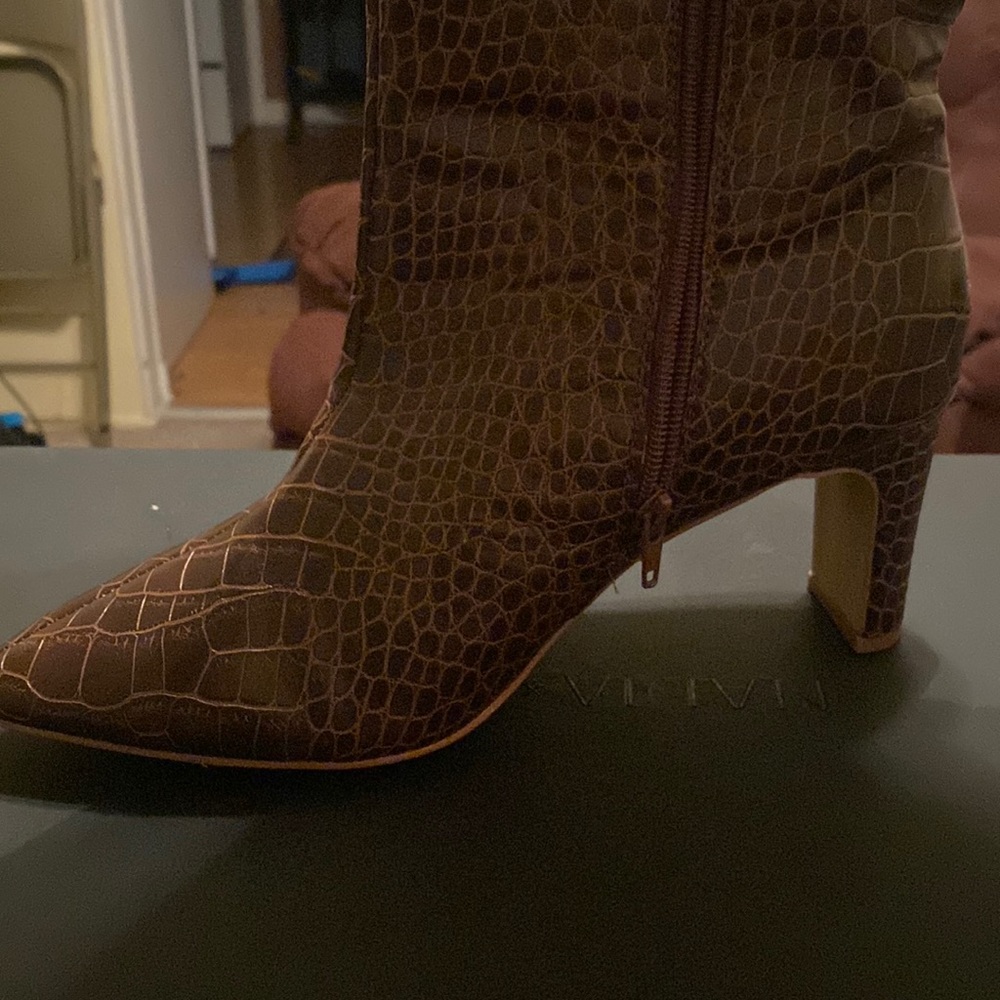 Over the knee crocodile leather boots. (Worn once)